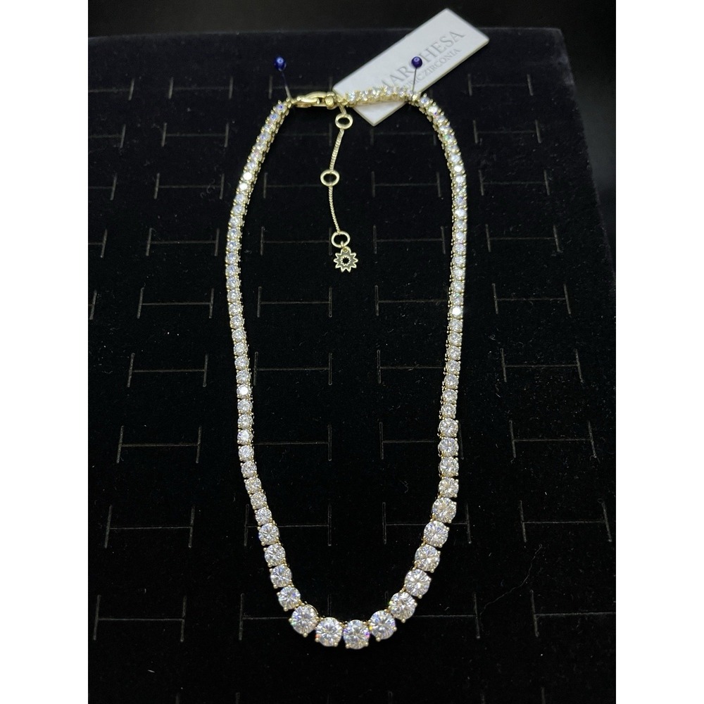 Marchesa Cubic Zirconia Tennis Collar‎ Necklace, 16" + 3" extender